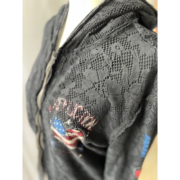 Affliction American Customs Patriotic Reversible lace overlay Sweatshirt Large - Picture 7 of 9